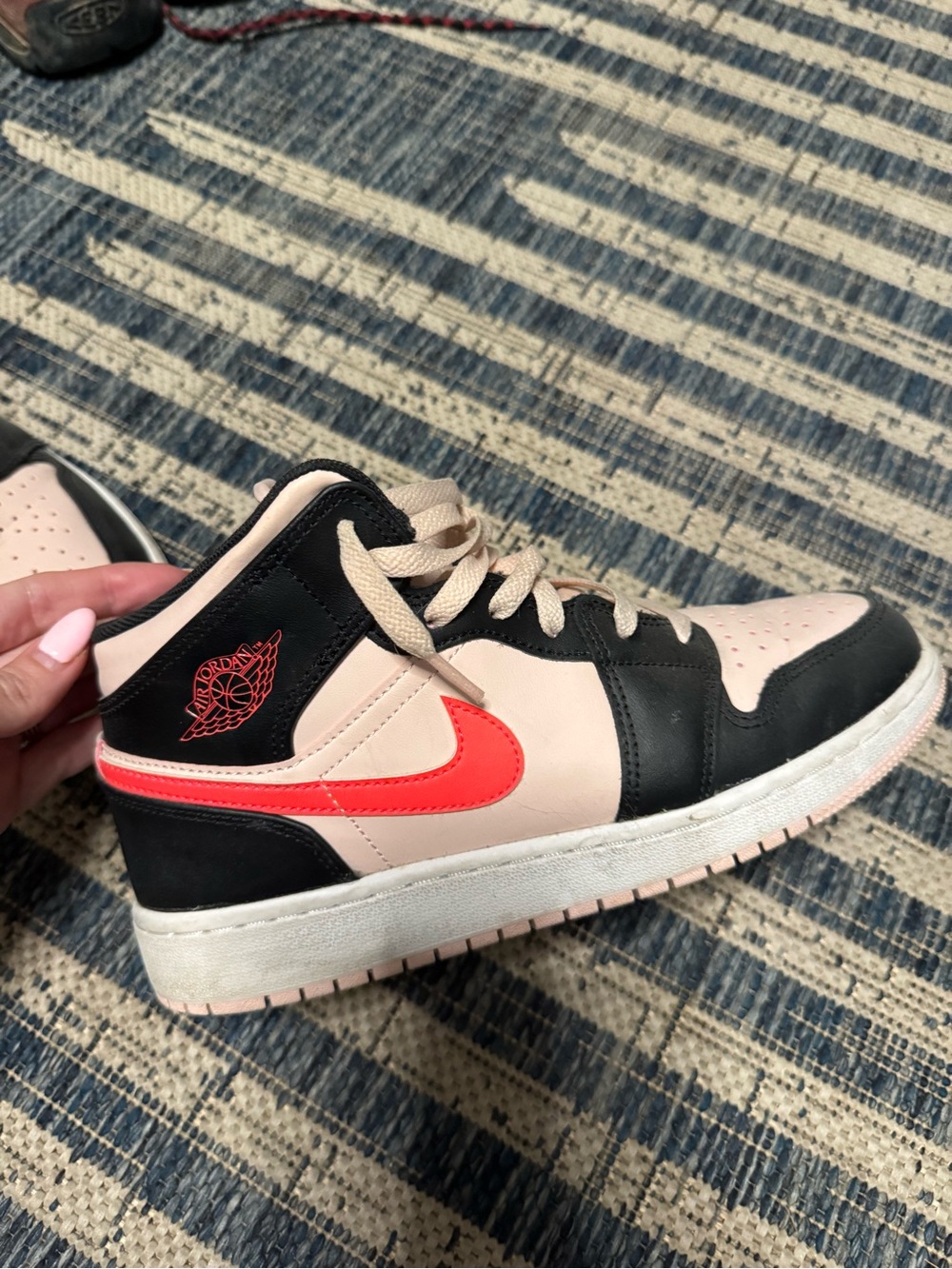 Nike Mid-Top Sneaker in Pink, Black and Red Swoosh